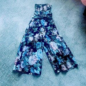 Zimmerman strapless linen floral jumpsuit